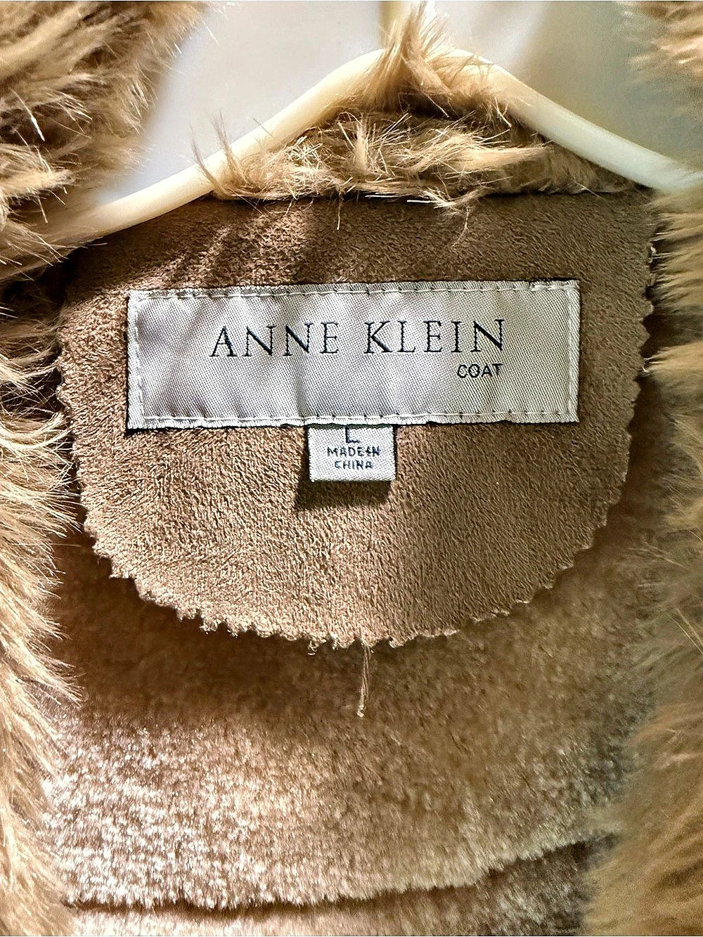 Anne Klein Faux Fur Trim Coat in Brown Like New - Picture 3 of 3
